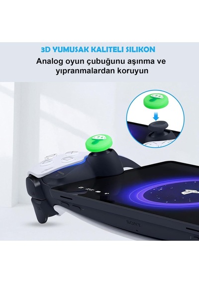 Sony Playstation Portal 3d Analog Koruyucu Silikon-2 Adet