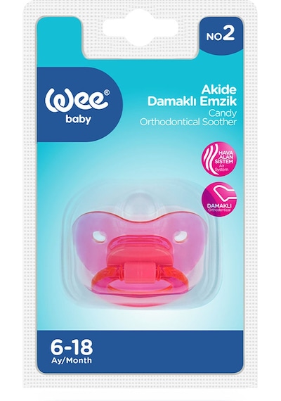 Wee Baby Akide Damaklı Silikon Emzik 6-18 Ay Pembe