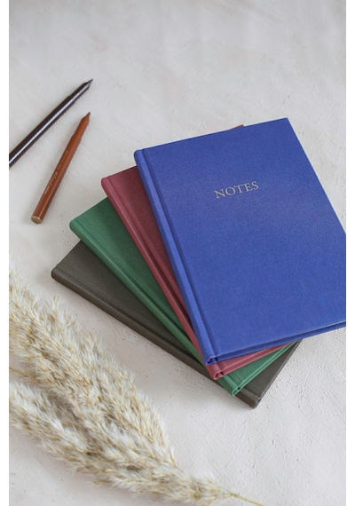 Bez Ciltli Defter / Çizgili Yeşil