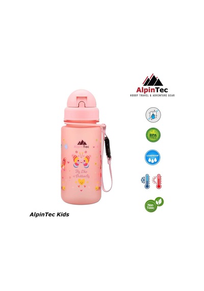 Alpintec Kelebek Pembe Tritan Çocuk Pipetli Su Matara 400 Ml Diğer