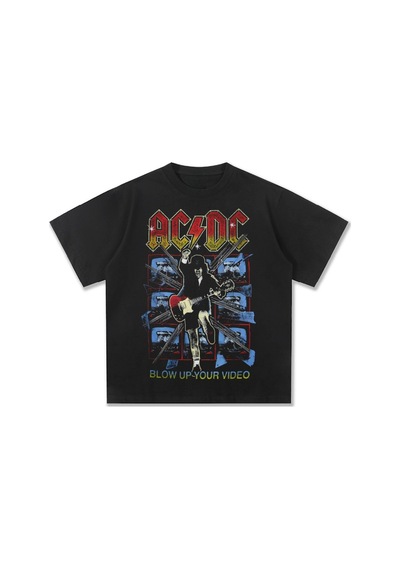 Startmore Acdc Bant Baskı Moda Siyah