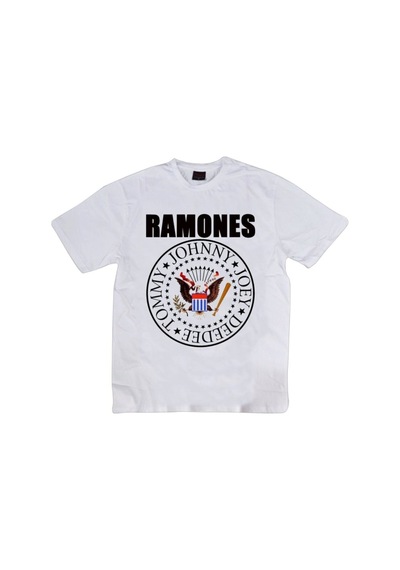 Stoned&Fame Unisex Beyaz Ramones Baskılı T-shirt Beyaz