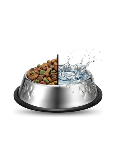 Paslanmaz Çelik Kedi Köpek Mama Ve Su Kabı 22 Cm - Kaydırmaz Kauçuk Tabanlı - Yaş Ve Kuru Mama İçin Uygun - Bulaşık Makinesinde Yıkanabilir - 500 Ml Kapasiteli