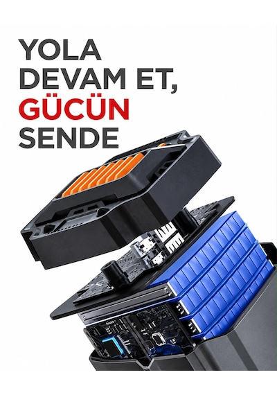 Mc6613-akü Takviye Cihazı Hava Pompası Reflektör Uyarı Işığı Camp Feneri Bisiklet Motorsiklet Araba Top Şişirmek İçin Başlık Tutma Saplı Şarj Edilebilir Powerbank Taşıma Çantalı