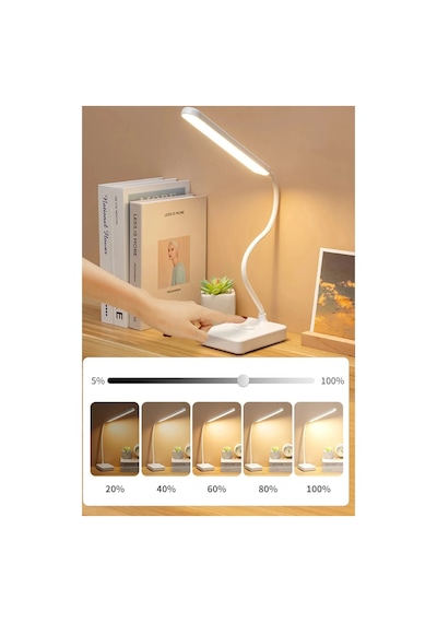 Usb Kablolu Şarjlı Dokunmatik Dimmer Ayarlı 30 Led Okuma Ve Çalışma Işığı Masa Lambası 3 Renk Işık