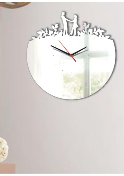 M3 Decorium Aşkımıza Hediye Dev Saat Dekoratif Ayna Beyaz