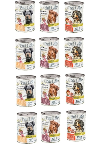 Pati Life Karışık Konserve Yetişkin Köpek Maması 12 x 415 G
