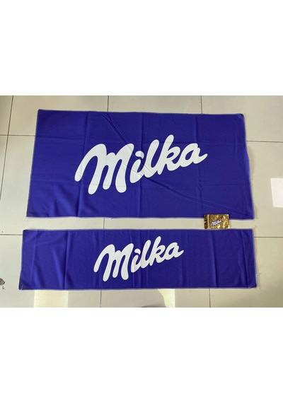 Milka Mor Sırt Havlusu Seti Ön Ve Arka Dikiz Ayna Süsü Hediye
