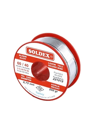 Soldex Sn60 PB40 0.75 MM 200 G Lehim Teli