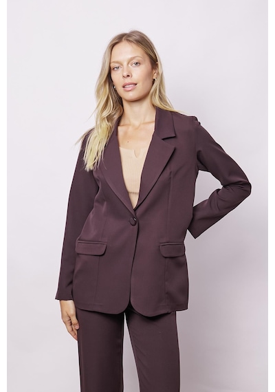 Kadın Yakalı Cep Kapaklı Uzun Kol Hafif Likralı Kumaş Oversize Blazer Ceket Pantolonu Jument 40075 -kahve Kahve Kadın Yakalı Cep Kapaklı Uzun Kol Hafif Likralı Kumaş Oversize Blazer Ceket Pantolonu Jument 40075 -kahve Kahve