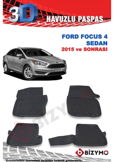 Ford Focus 4 Sedan 2015 Ve Sonrası 3D Paspas Takımı Bizymo