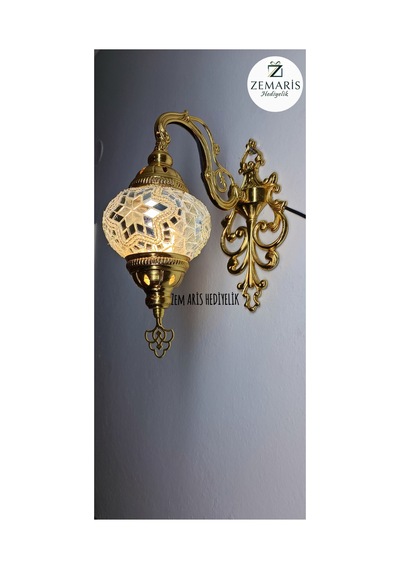 Gold Renk El Yapımı Aplik Beyaz - 786447253 Beyaz