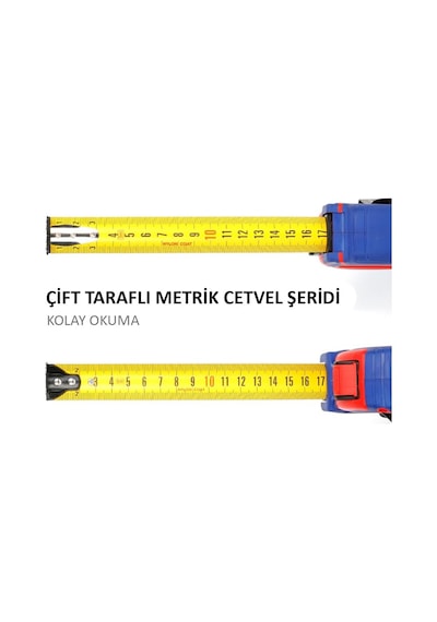 Wp261041 5mx25mm Naylon Kaplama Sarı Çift Taraflı Manyetik Çelik Şerit Metre Diğer