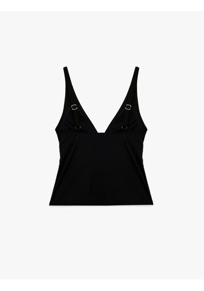Koton V Yaka Askılı Tankini Bikini Üstü Siyah 6sak10007mm
