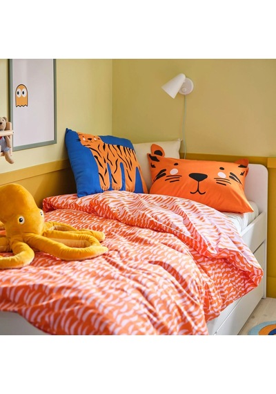 Ikea Natthager Tek Kişilik Nevresim Takımı 150 X 200 Cm Turuncu - Açık Pembe Çok Renkli
