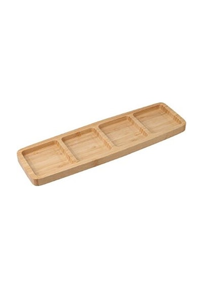 Koopman 4 Hazneli Ahşap Tabak 33 X 10 X 1,8 Cm 2 Adet Renkli