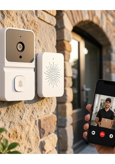 Kameralı Akıllı Kapı Zili 85 Geniş Açılı Lens Uczzkameralıkapızıbeyaz-1