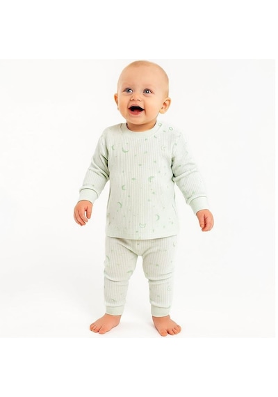 Sebi Bebe Prime Ay Yıldız Pijama Takımı 9156 Yeşil