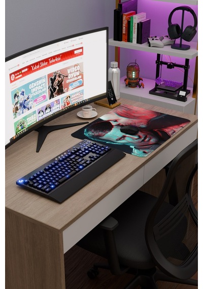 Wolfenstein Kaymaz Dikişli Kauçuk Oyuncu Mousepad V3 - 48x40 Xl Gaming Mouse Pad Fare Altlığı