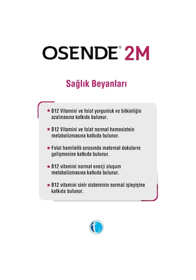 Osende 2M Metilfolat Metilkobalamin 30 Tablet