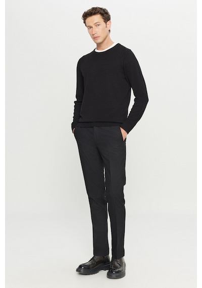 Altınyıldız Classıcs Erkek Sıyah Slim Fit Dar Kesim Gizli Lasiktli Yan Cepli Esnek Klasik Pantolon Siyah