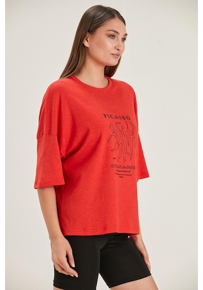 Alexandergardı Oversize Baskılı Kadın T-Shirt (B22-32000)