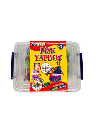 Disk Yapboz 240 Parça Renkli Birleştirmeli Yapı-şekil Oyuncağı Puzzle Eğitici Blok Seti Saklama Kaplı