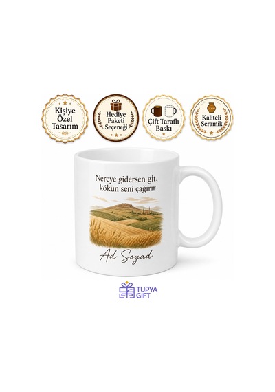 Kırıkkaleli Gurbetçiye Memleket Kupa Bardak Özel Tasarım Hediye Beyaz / Çok Renkli
