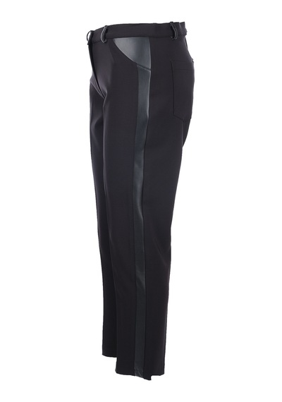 Tolga Saraçoğlu Kadın Polyester Kumaş Düz Paça Yan Şerit Detaylı Pantolon 25kts30286 Siyah Tolga Saraçoğlu Kadın Polyester Kumaş Düz Paça Yan Şerit Detaylı Pantolon 25kts30286 Siyah