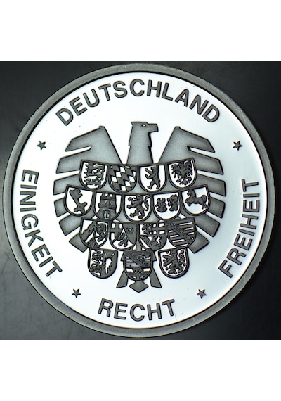 Almanya 2003 Deutsches Museum 100. Yıl Madalyon. Gümüş Kaplama Proof Baskı 36 Mm Kapsülünde Çil