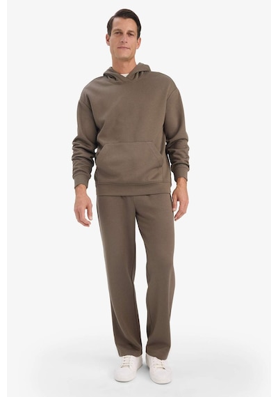 Defacto Boxy Fit Kapüşonlu Kanguru Cepli Jakarlı Sweatshirt E9308ax25aubn571 Kahve