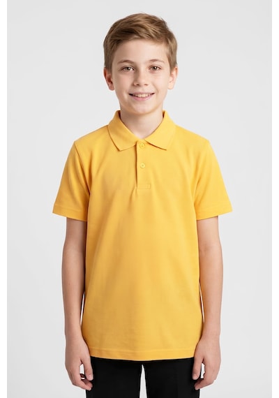 Modanino Erkek Çocuk %100 Pamuk Ve Okul Tarz T-shirt 4-16 Yaş 12790mrt Sarı