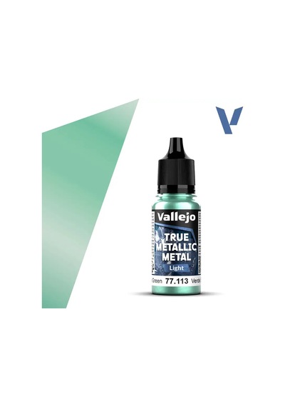 Vallejo 77113, 18 Ml. Beetle Green Light True Metallic Metal Maket Boyası Standart