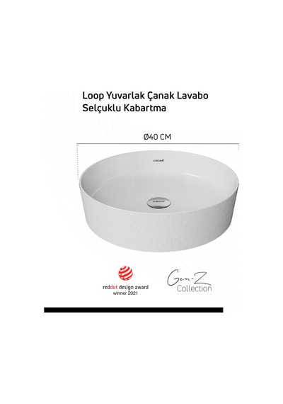 Creavit Loop Çanak Lavabo Ø40 Cm Selçuklu Lp140-00cb00e-sk00