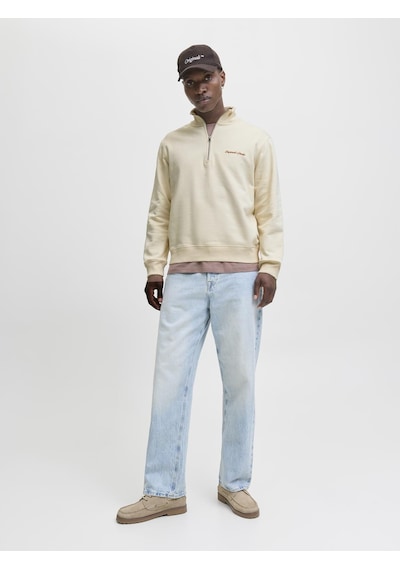 Jack&jones Orıgınals Erkek Relaxed Fit Yüksek Yaka Sweatshirt - Norrebro - 12282899 Beyaz