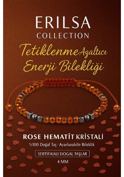 Sertifikalı Tetiklenme Azaltıcı  Bilekliği - Rose Hematit K Çok Renkli