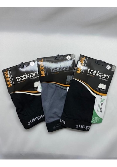Tatkan Erkek Modal Karışık Renkli Boxer 3 Adet 001