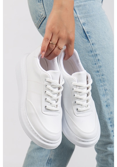 Erceka Aynalı Bağcıklı Kadın Spor Ayakkabı Günlük Kullanıma Uygun Sneaker Siyah-beyaz Ve Fileli Beyaz Siyah Erceka Aynalı Bağcıklı Kadın Spor Ayakkabı Günlük Kullanıma Uygun Sneaker Siyah-beyaz Ve Fileli Beyaz Siyah
