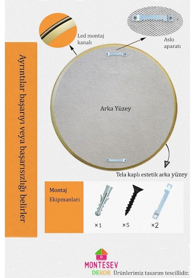 Safir Gold Dekoratif Ayna Yuvarlak Işlemeli Duvar Aynası 69 Cm Altın