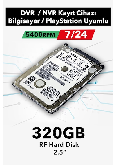 320gb Hard Disk - 5400rpm 7/24 Video Disk Güvenlik Kamerası Sistemi - Güvenlik Kamerası