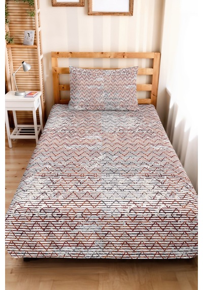 Geometrik Kiremit Genç Odası Tek Kişilik Pike Takımı - Modern Gri 160x220 Cm Kapitone Yatak Örtüsü Kışlık Dere Nüansı
