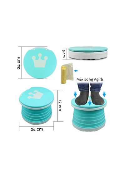 MooieBaby's Katlanabilir Çocuk Tuvaleti, Carry Potty,Yeşil