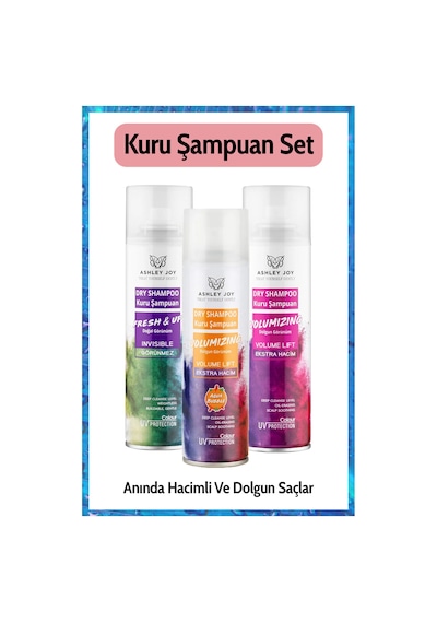Hacim Veren Temiz Ve Fresh Doğal Görünüm Dry Kuru Şampuan 200 Ml X3 Set Vegan