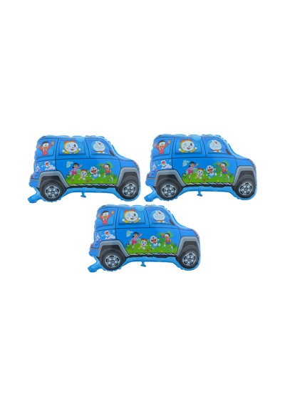 Doraemon Araba 3 Adet Büyük Boy 41cmx60cm Folyo Balon (Helyum) No
