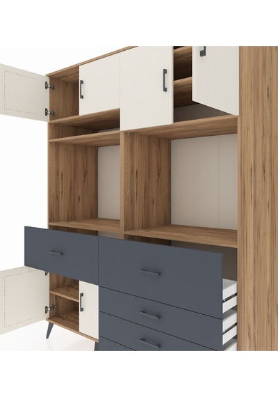 Kronos Gardrop 7 Raflı 5 Çekmeceli 6 Kapaklı 176x59x221 Çam-aytaşı/antrasit Aytaşı/antrasit Kronos Gardrop 7 Raflı 5 Çekmeceli 6 Kapaklı 176x59x221 Çam-aytaşı/antrasit Aytaşı/antrasit