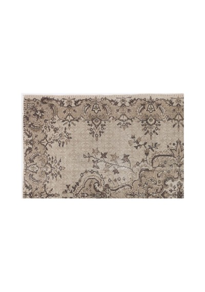 El Dokuması Vintage Yün-pamuk Bej Halı 3561 175 X 270 Cm