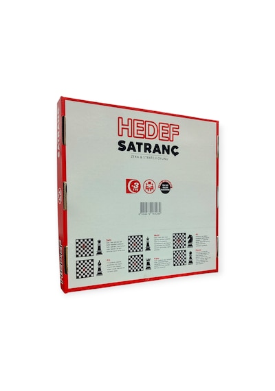 Ahşap Satranç - 29x29x3cm - Taşlar Plastik Büyük Boydur - Zemin Doğal Ahşaptır.