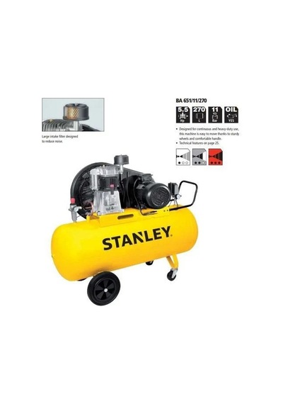 Stanley BA651 5.5 Hp Trifaze Hava Kompresörü 3t 270 L