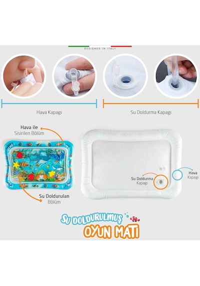 Elele Şişirilebilen Su Aktivite Ve Oyun Matı Mavi - Mavi