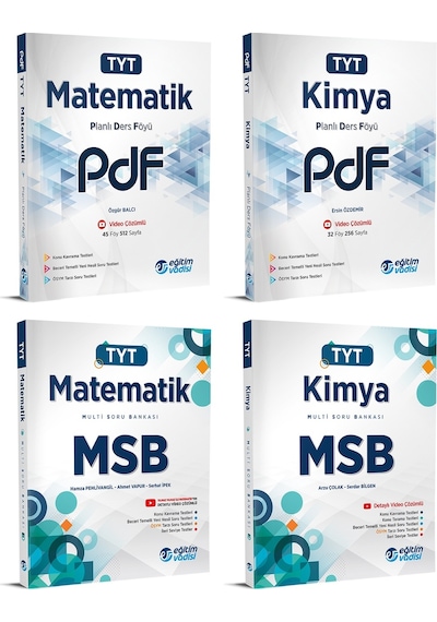 Eğitim Vadisi Tyt Matematik + Kimya Pdf + Msb Seti 4 Kitap 2023